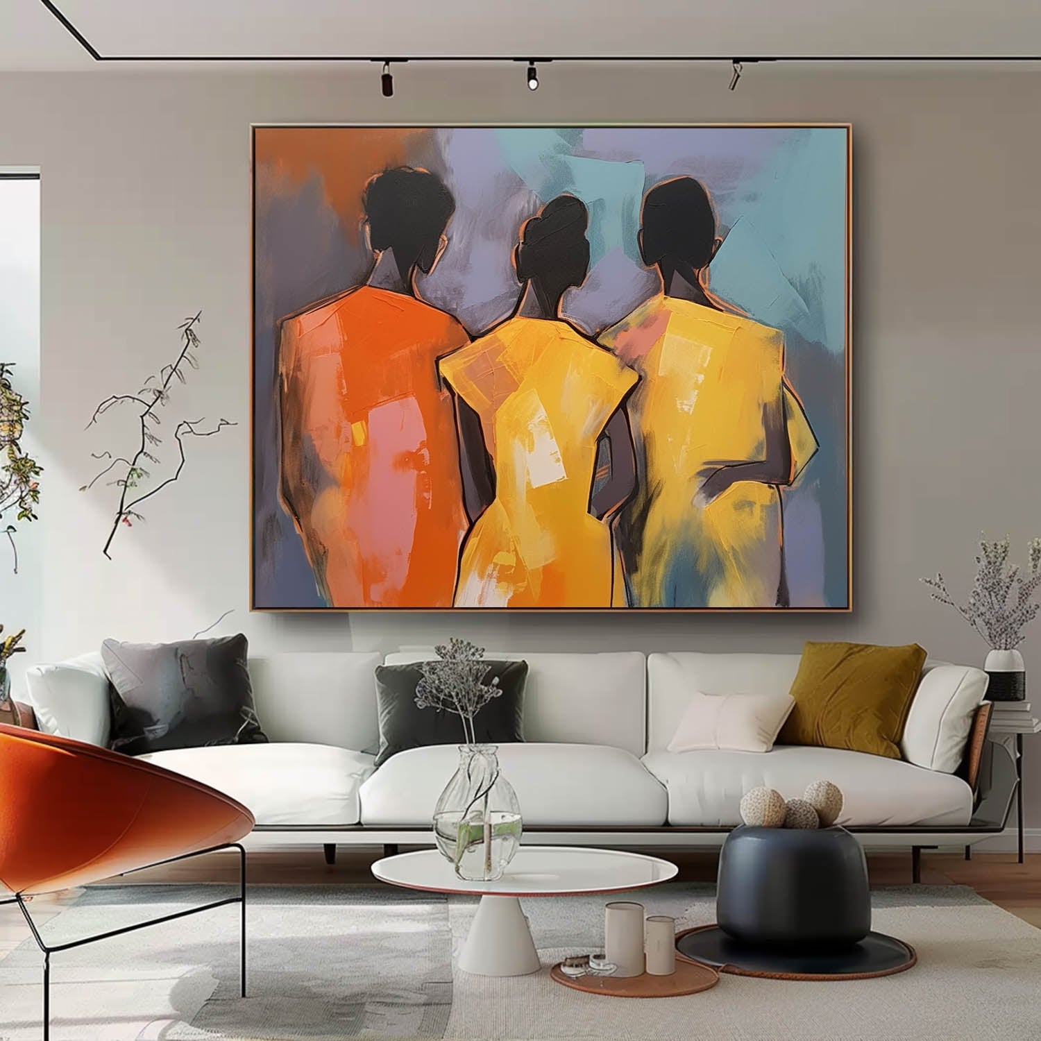 Wall Art People Contemporary Abstract Vibrant