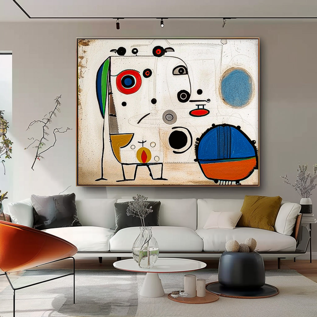 Joan Miró Style Surrealist Abstract Painting