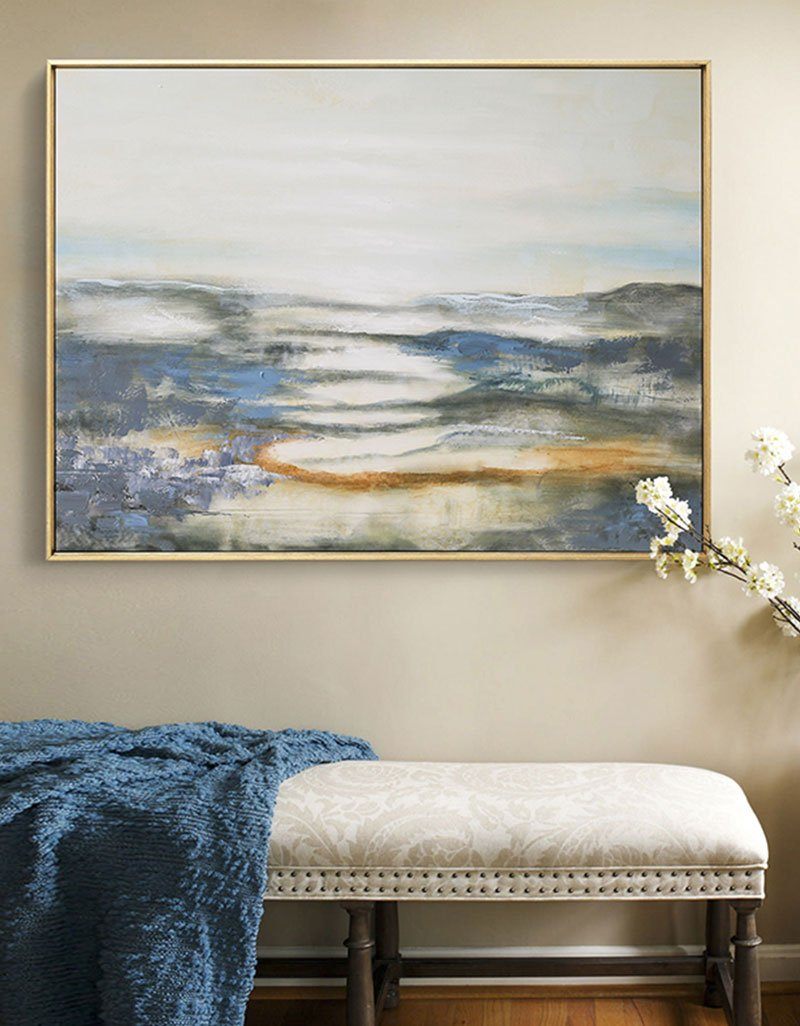Serene Coastal Horizon Landscape Canvas Wall Art
