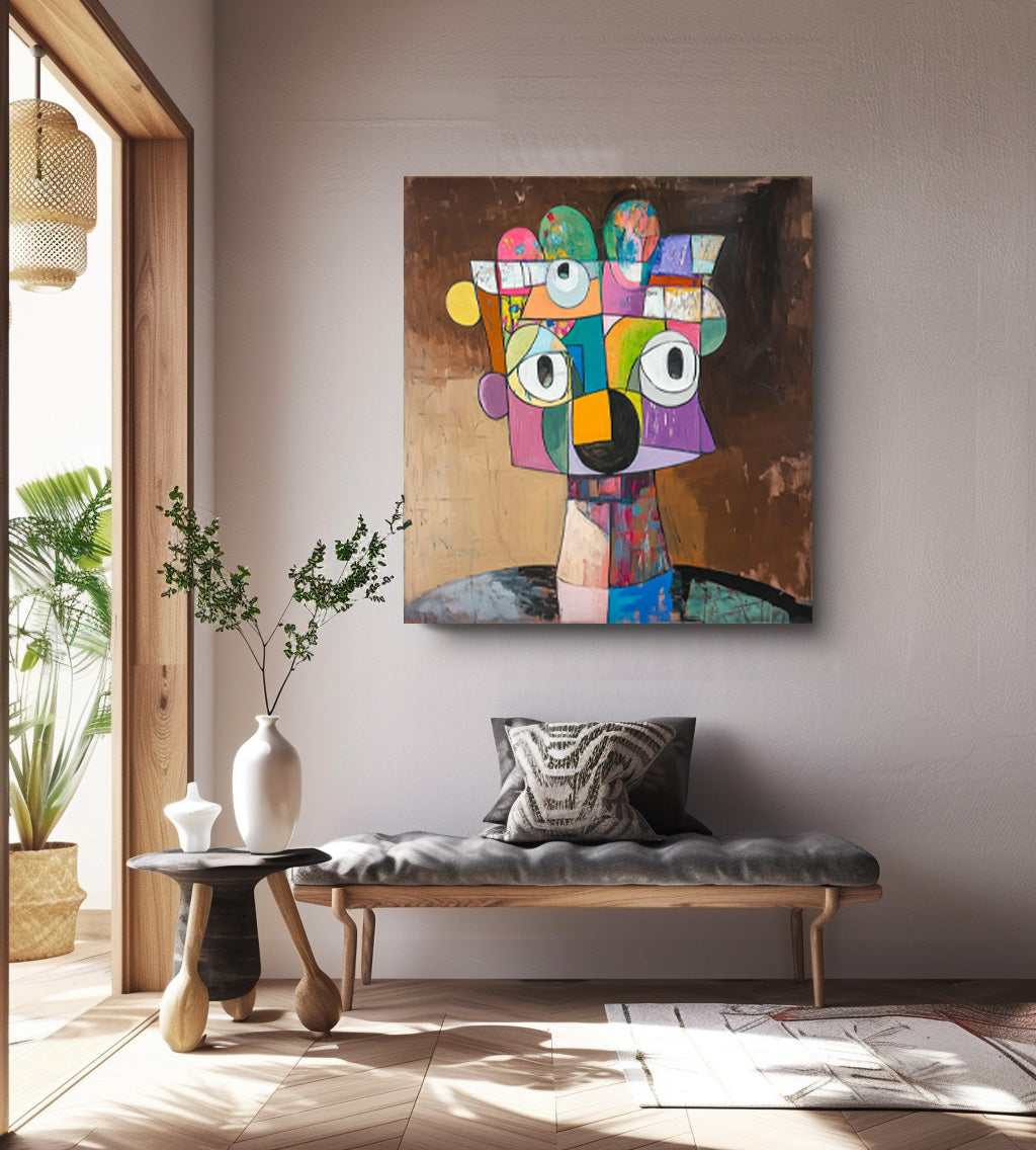 Wall Art People Cubism Collage Geometric