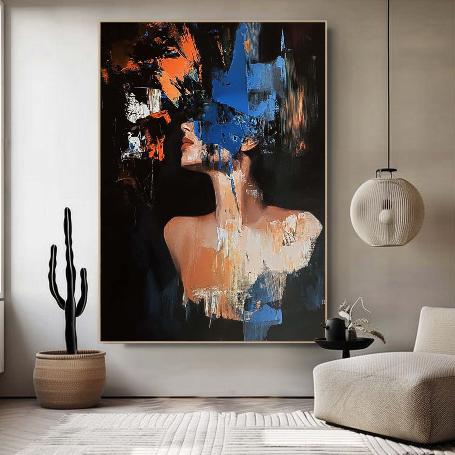 Wall Art People Elegant Modern Impasto Abstract