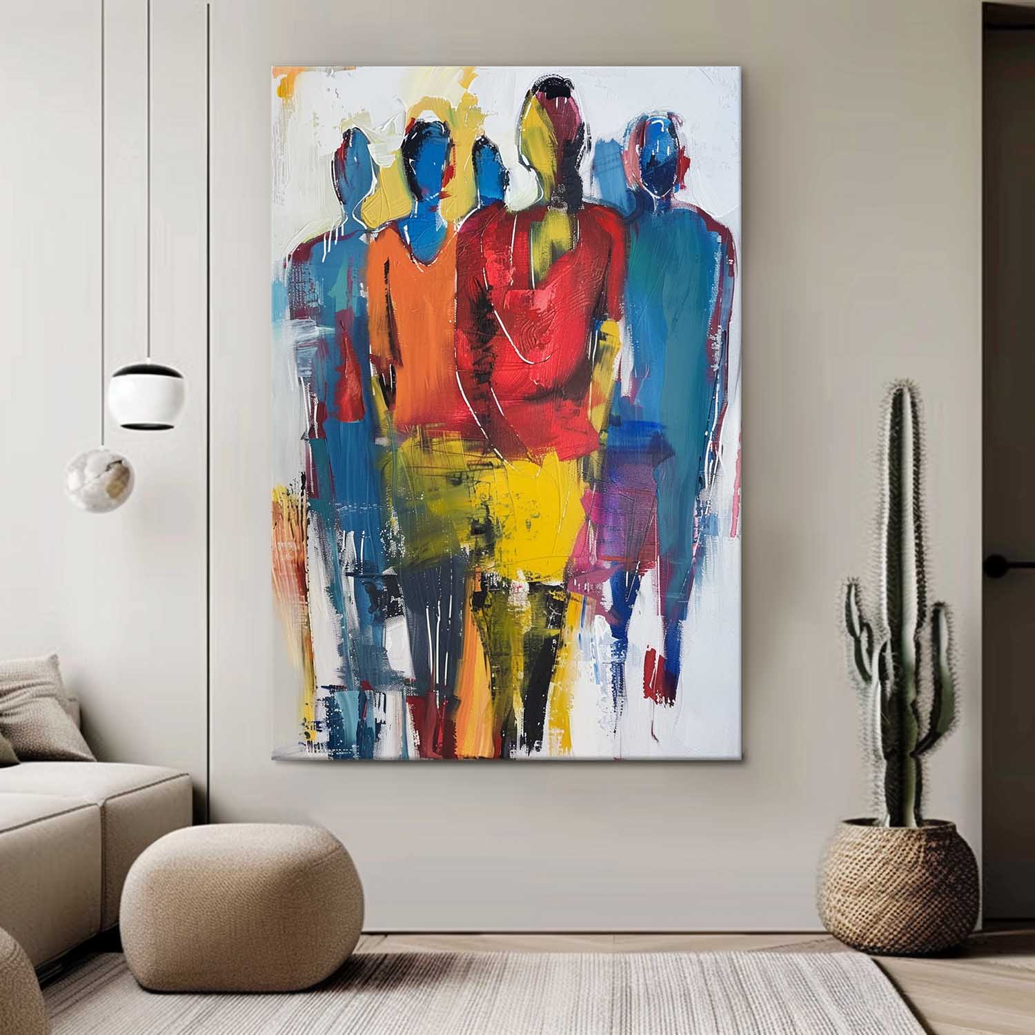 Wall Art Impasto Group Energetic Artistic