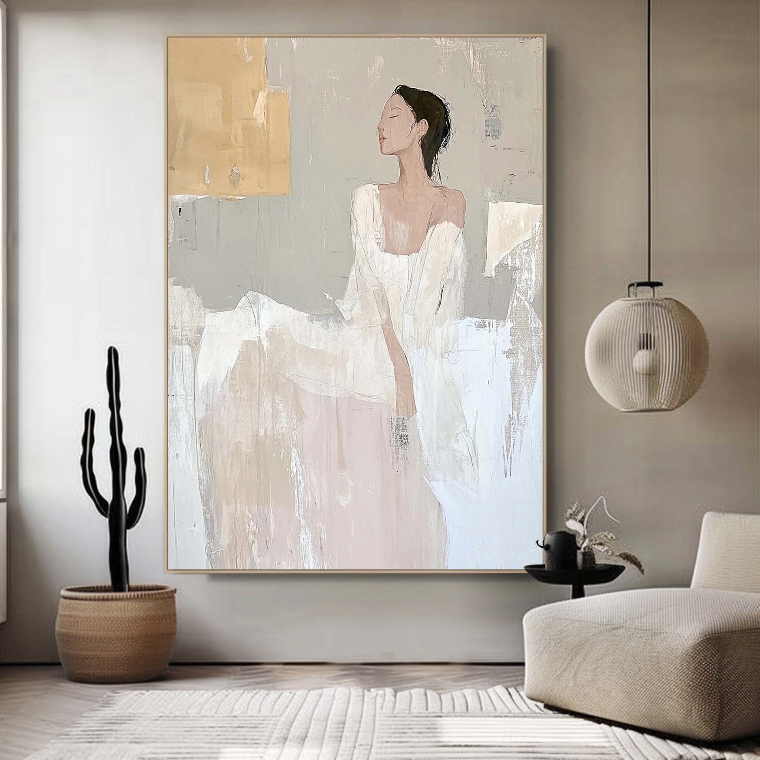 Wall Art Elegant Seated Lady Soft