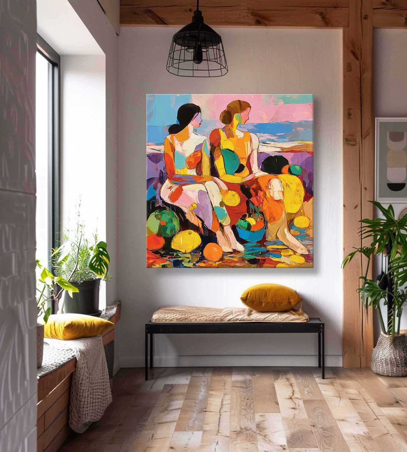 Wall Art People Impasto Retro Lyrical