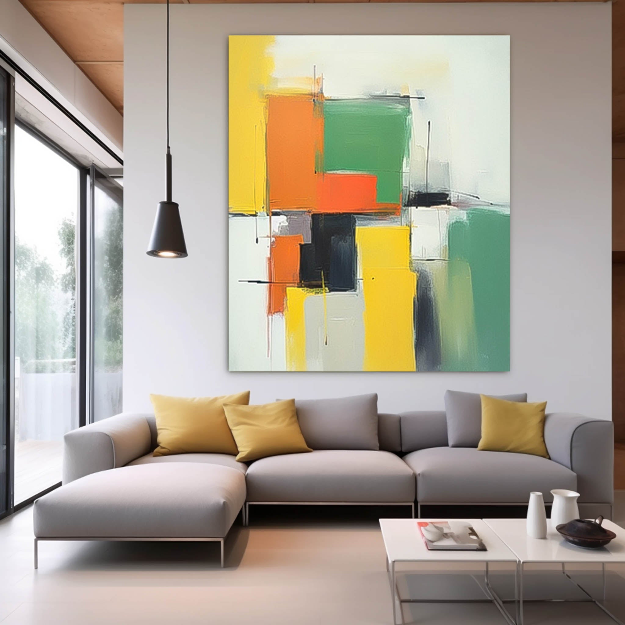 Wall Art Geometric Abstract Serene Calm Painterly