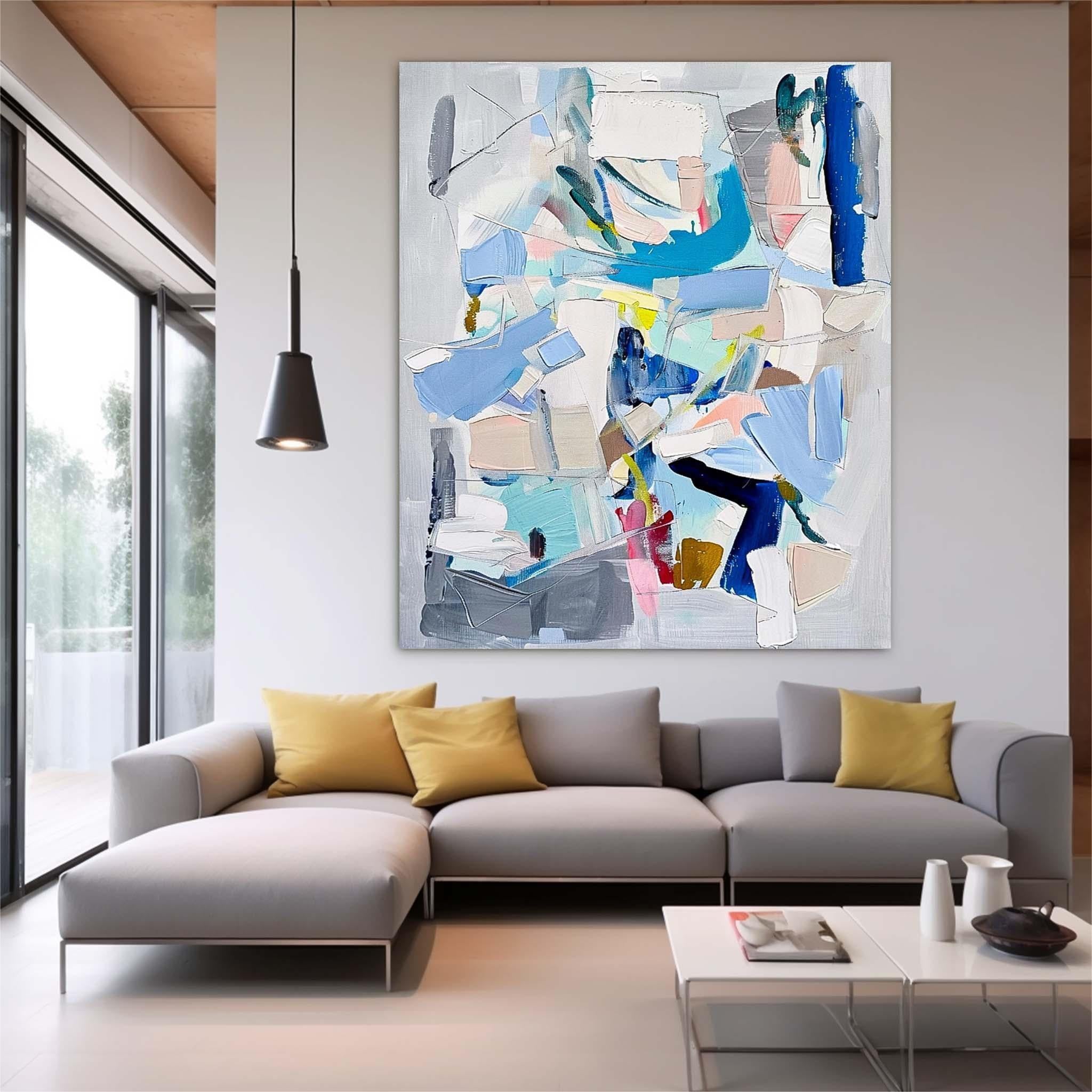 Wall Art Vibrant Impasto Abstract Minimalist