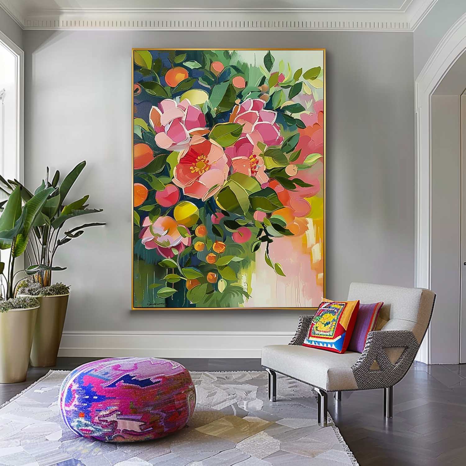 Wall Art Flower Cheerful Contemporary Elegant
