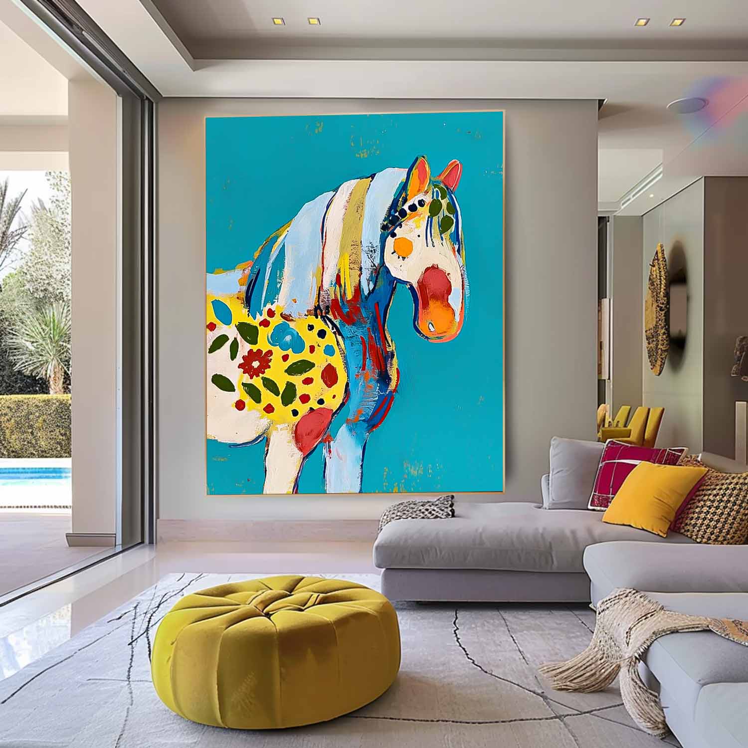 Wall Art Animal Whimsical Patterned Horse