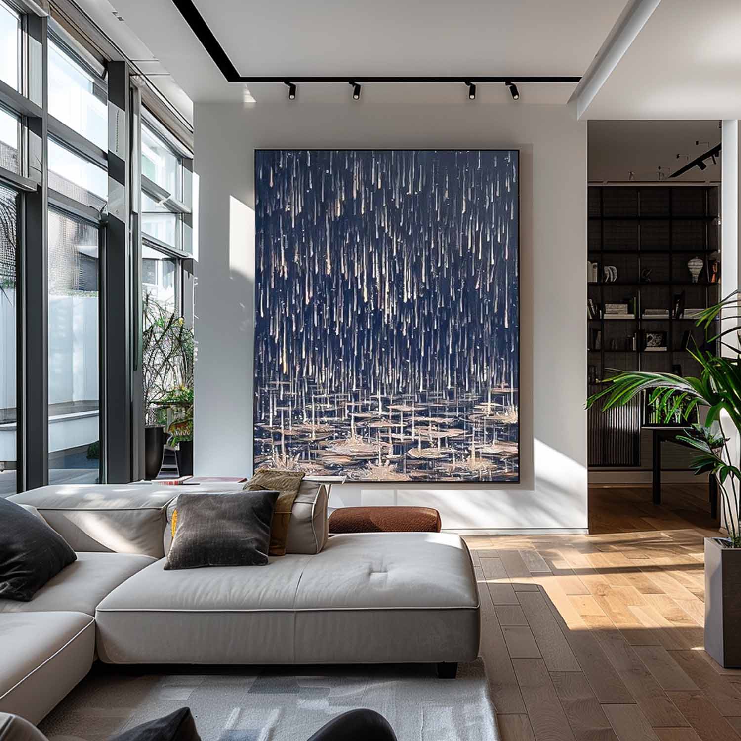 Wall Art Abstract Rainy Serene Mysterious