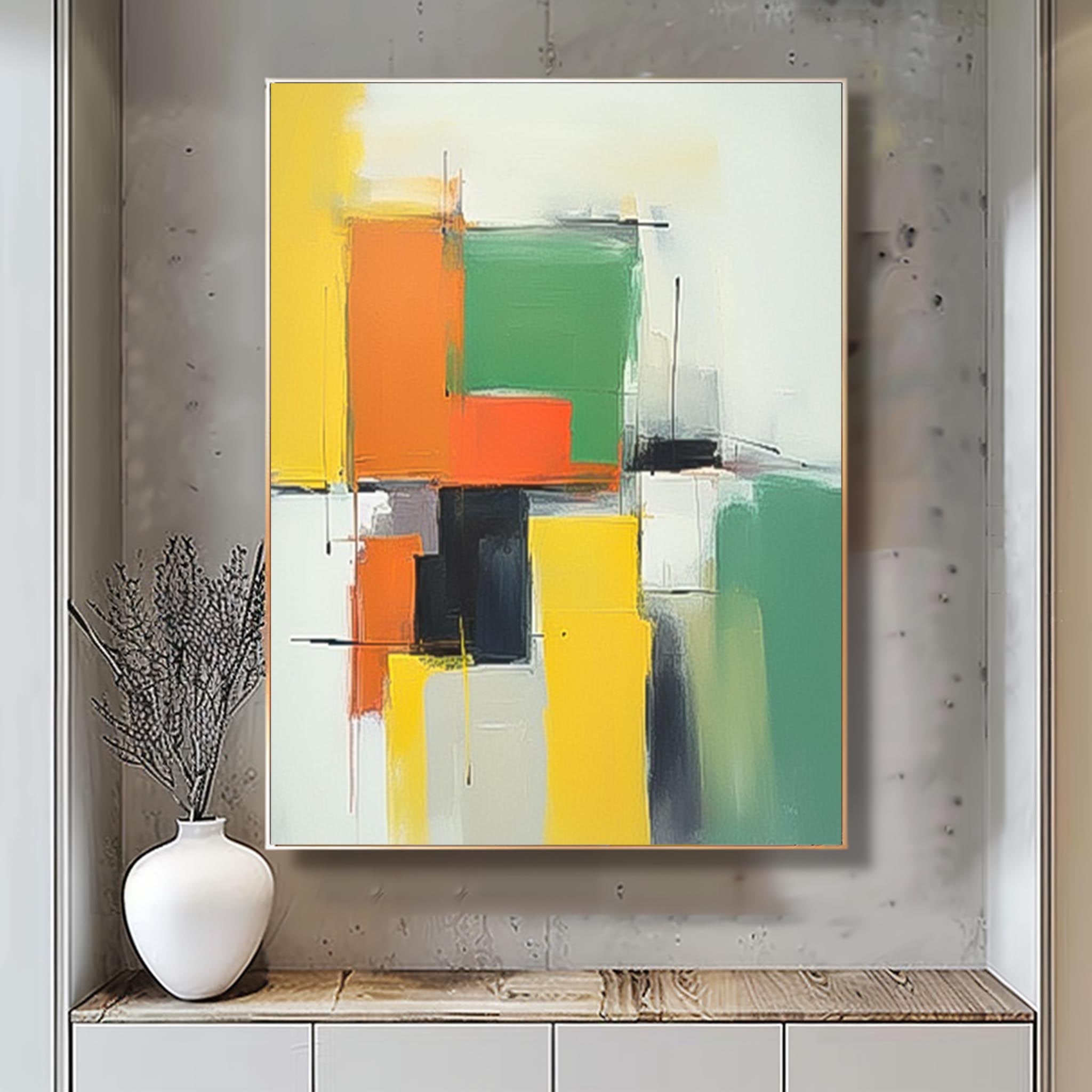 Wall Art Geometric Abstract Serene Calm Painterly