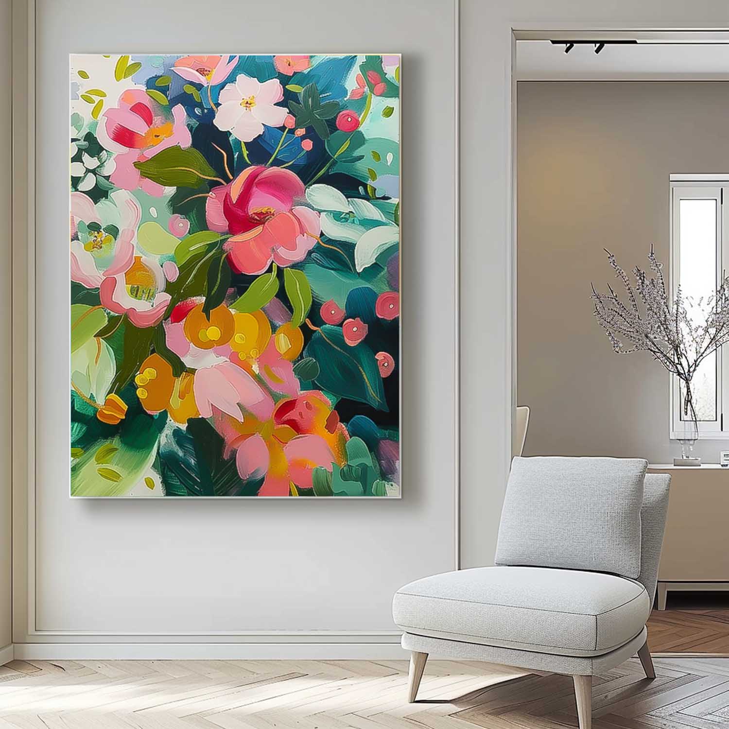 Wall Art Vibrant Flower Abstract Modern Elegant