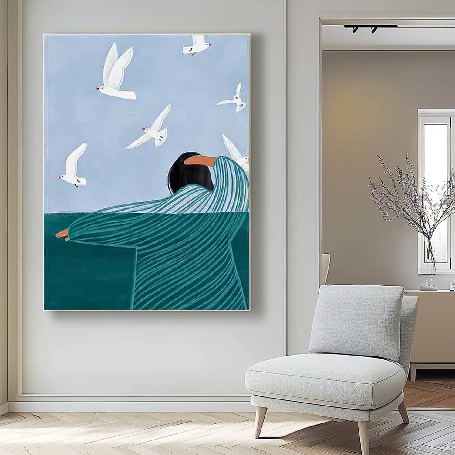 Wall Art Impasto People Cheerful Lively Atmosphere