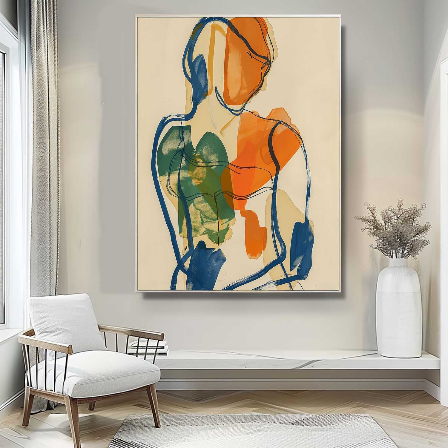 Wall Art Minimalist People Playful Line Abstract