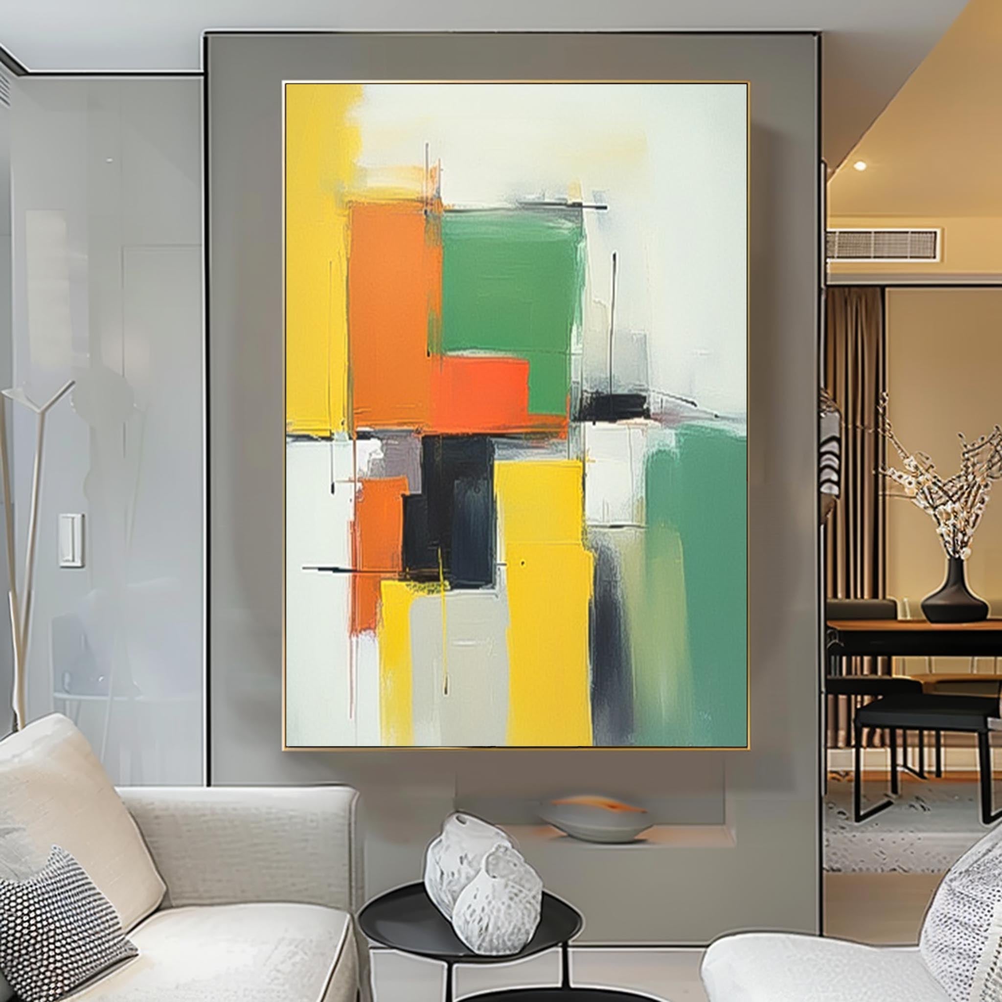 Wall Art Geometric Abstract Serene Calm Painterly