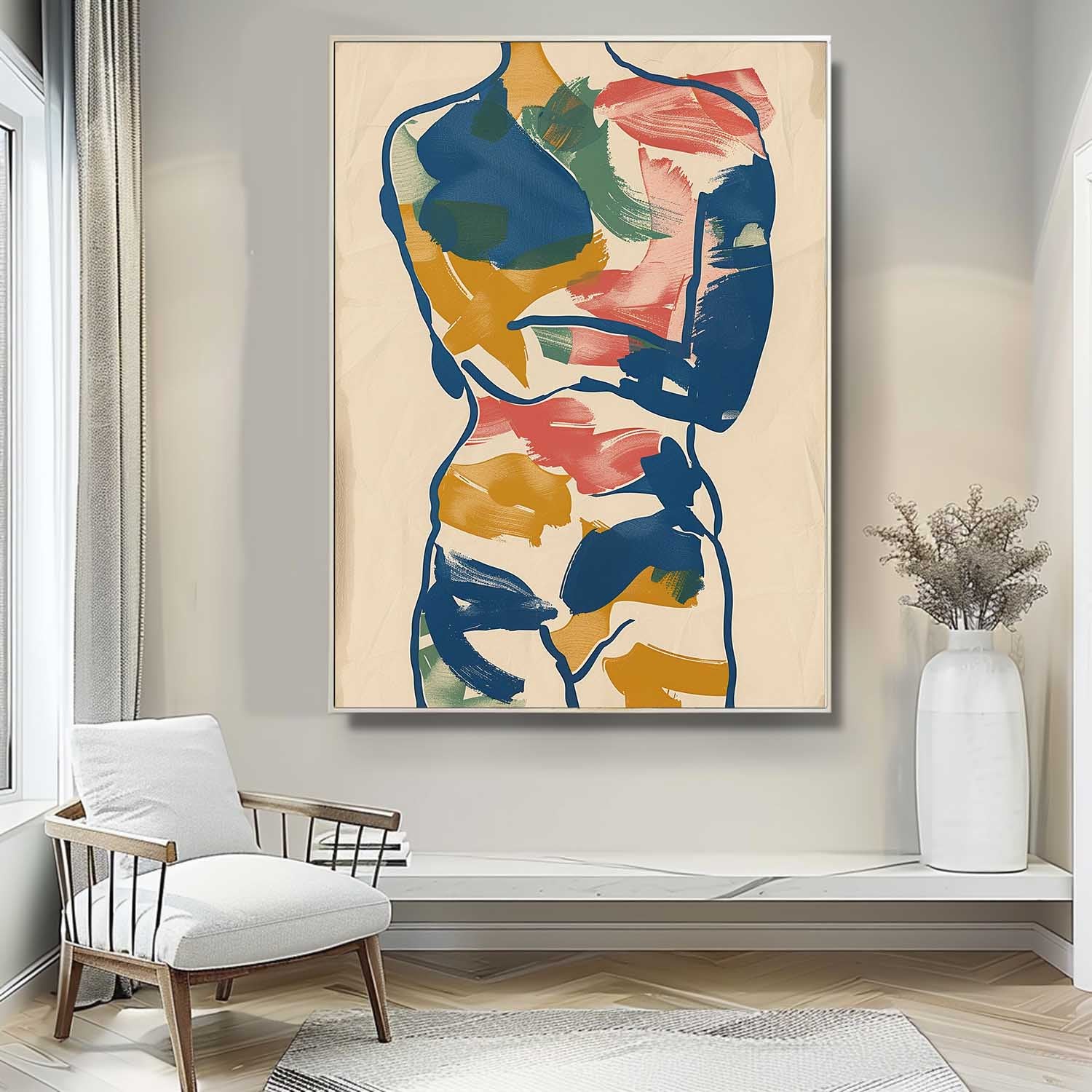 Wall Art Figurative Minimalist Line Painterly