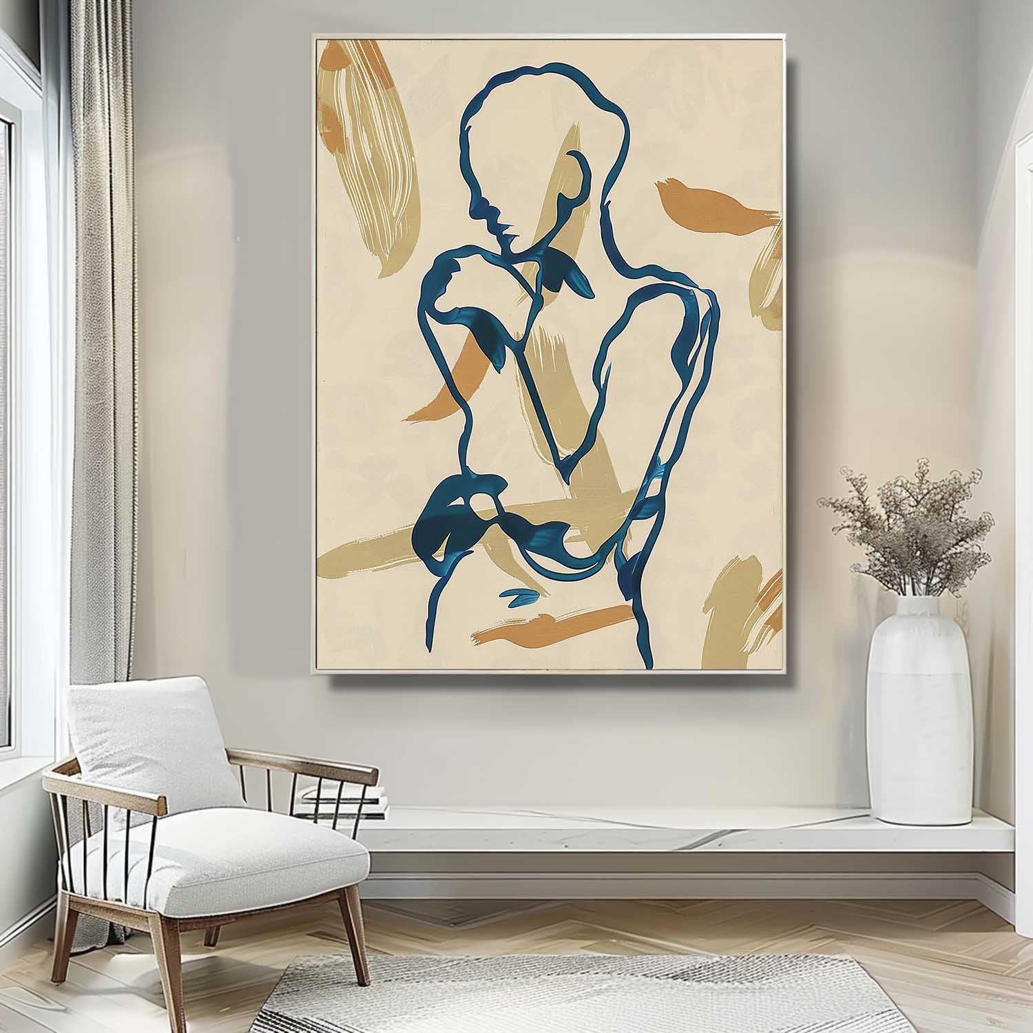 Wall Art People Playful Line Painterly Abstract
