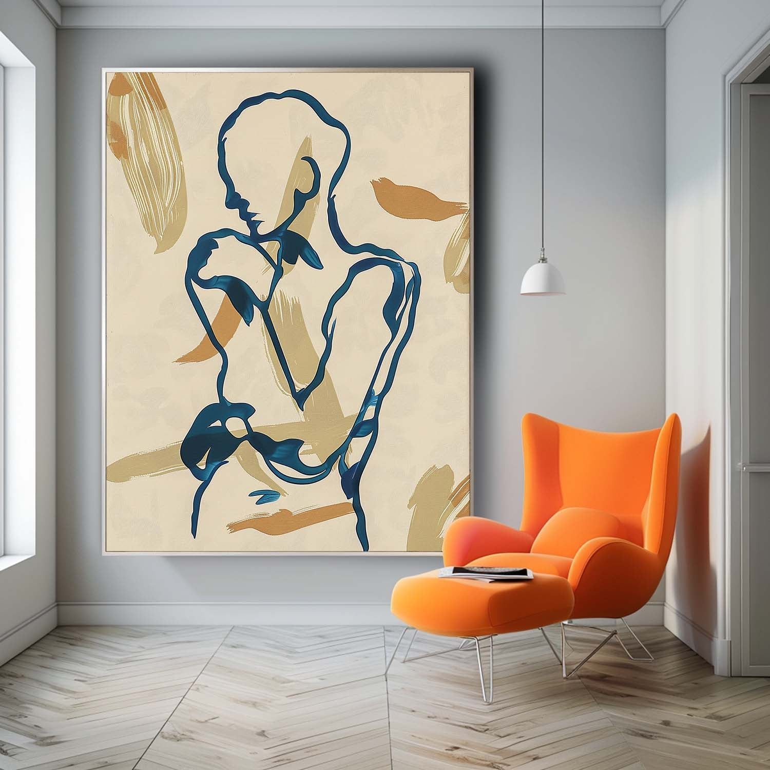 Wall Art People Playful Line Painterly Abstract