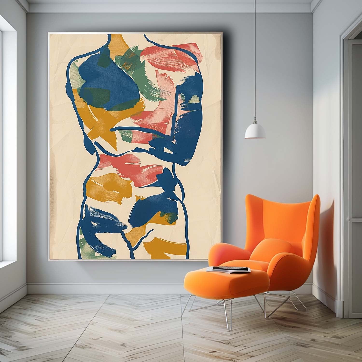 Wall Art Figurative Minimalist Line Painterly