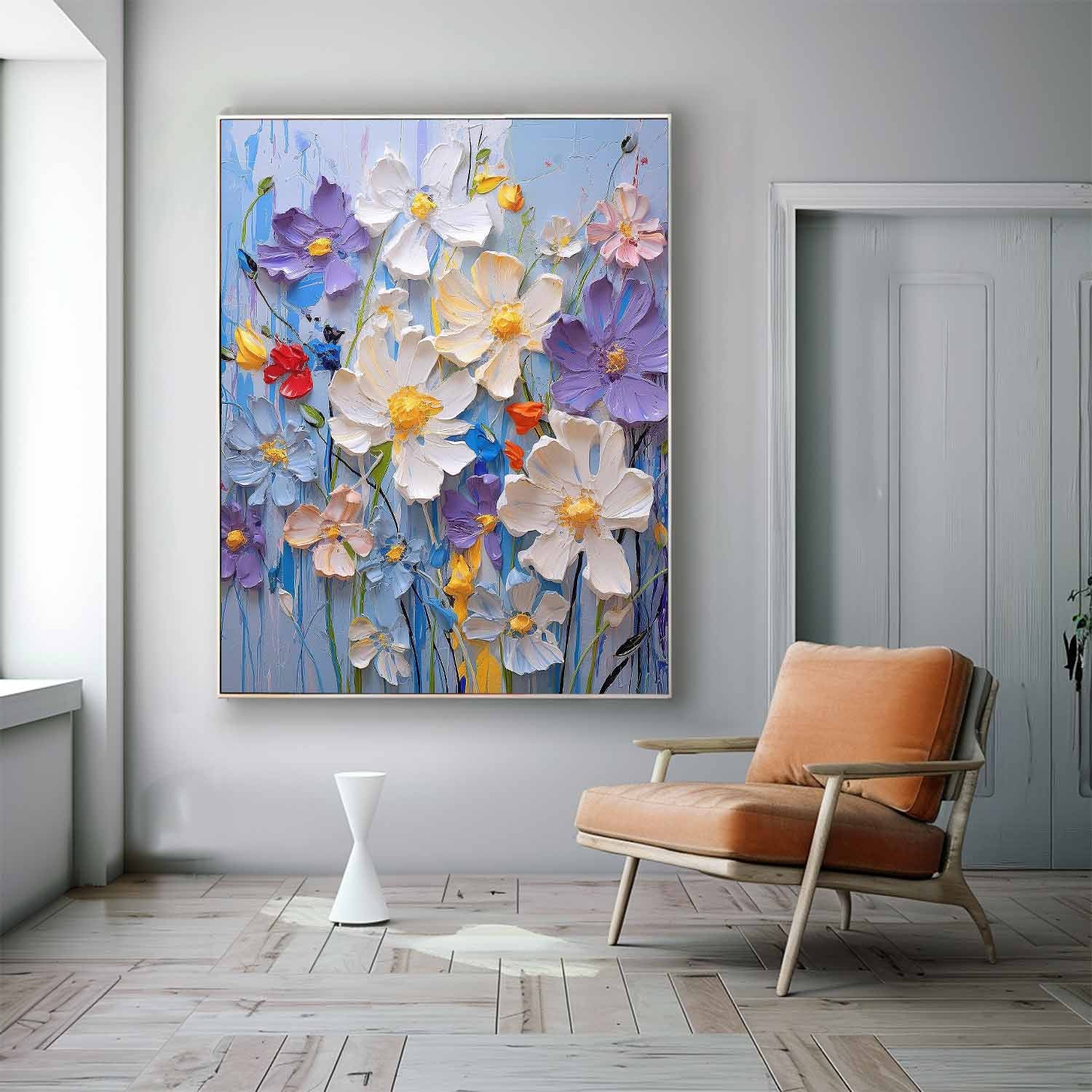 Wall Art Impasto Flower Fresh Serene Cheerful
