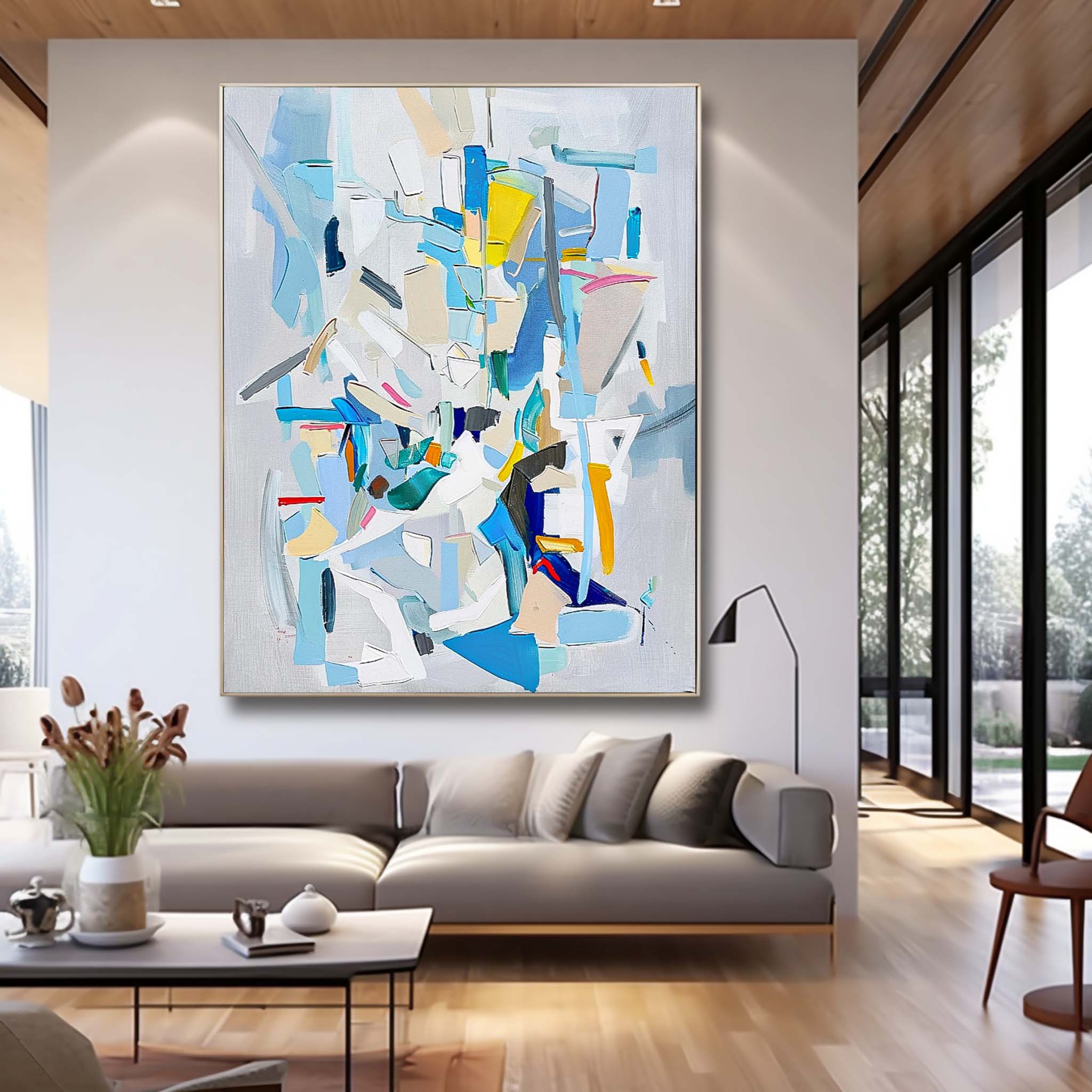 Wall Art Overlapping Abstract Energetic Lively