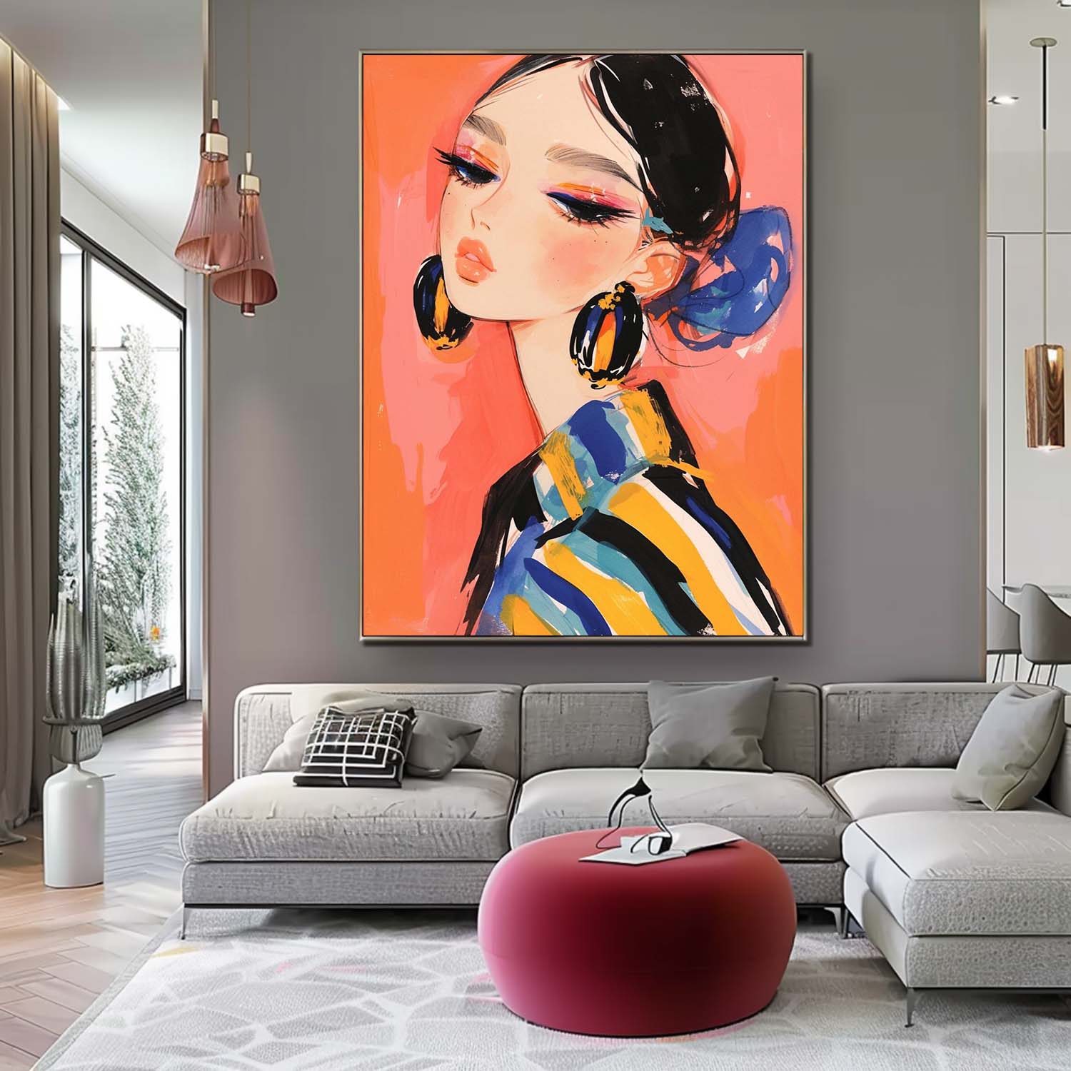 Wall Art Fashion Girl Bold Abstract Painterly