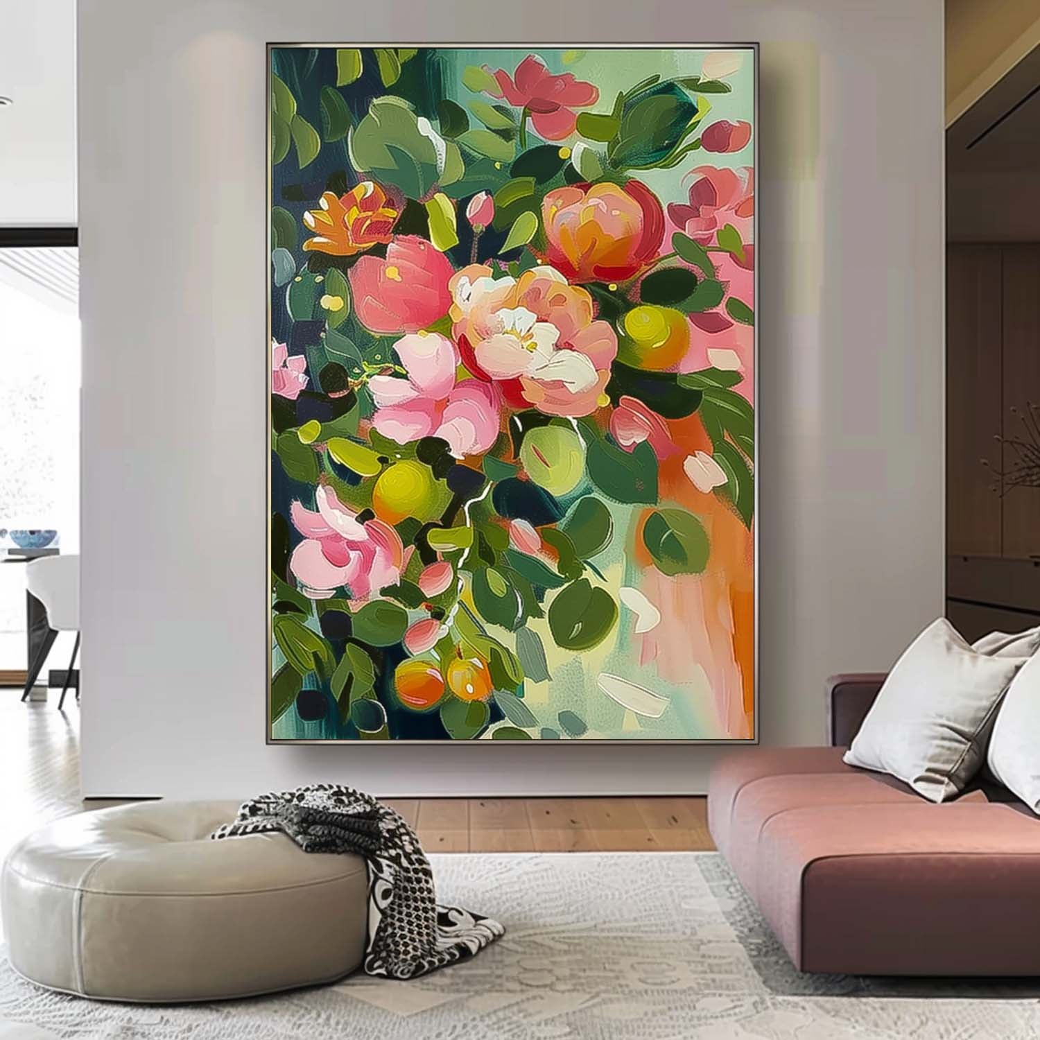 Wall Art Dense Floral Cluster Elegant Botanical