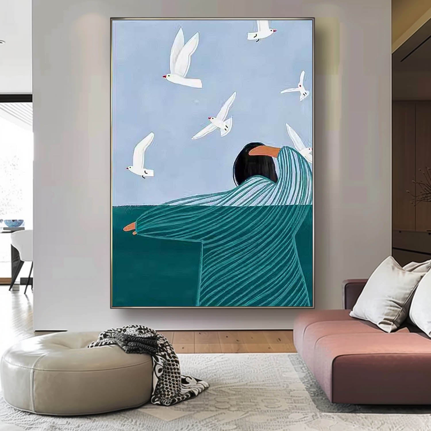 Wall Art Impasto People Cheerful Lively Atmosphere