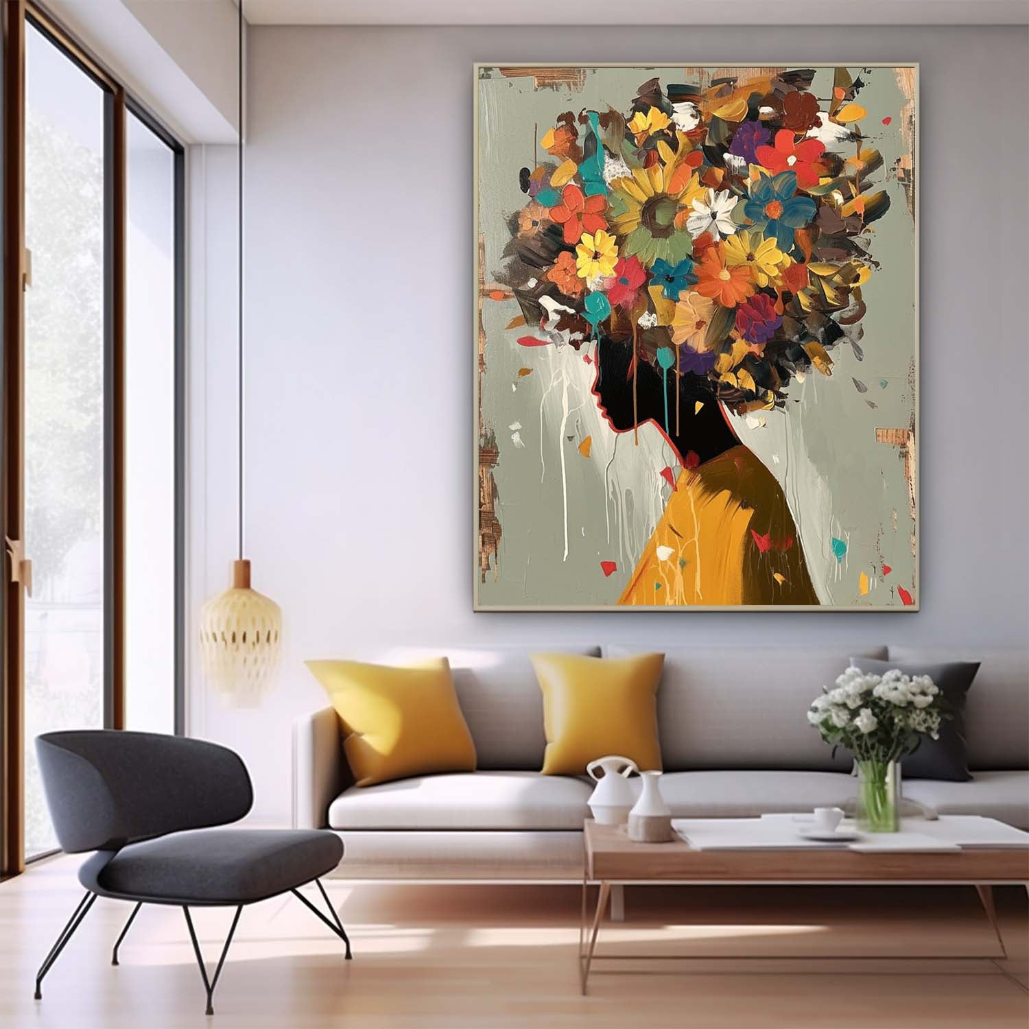 Wall Art People Floral Cheerful Lively