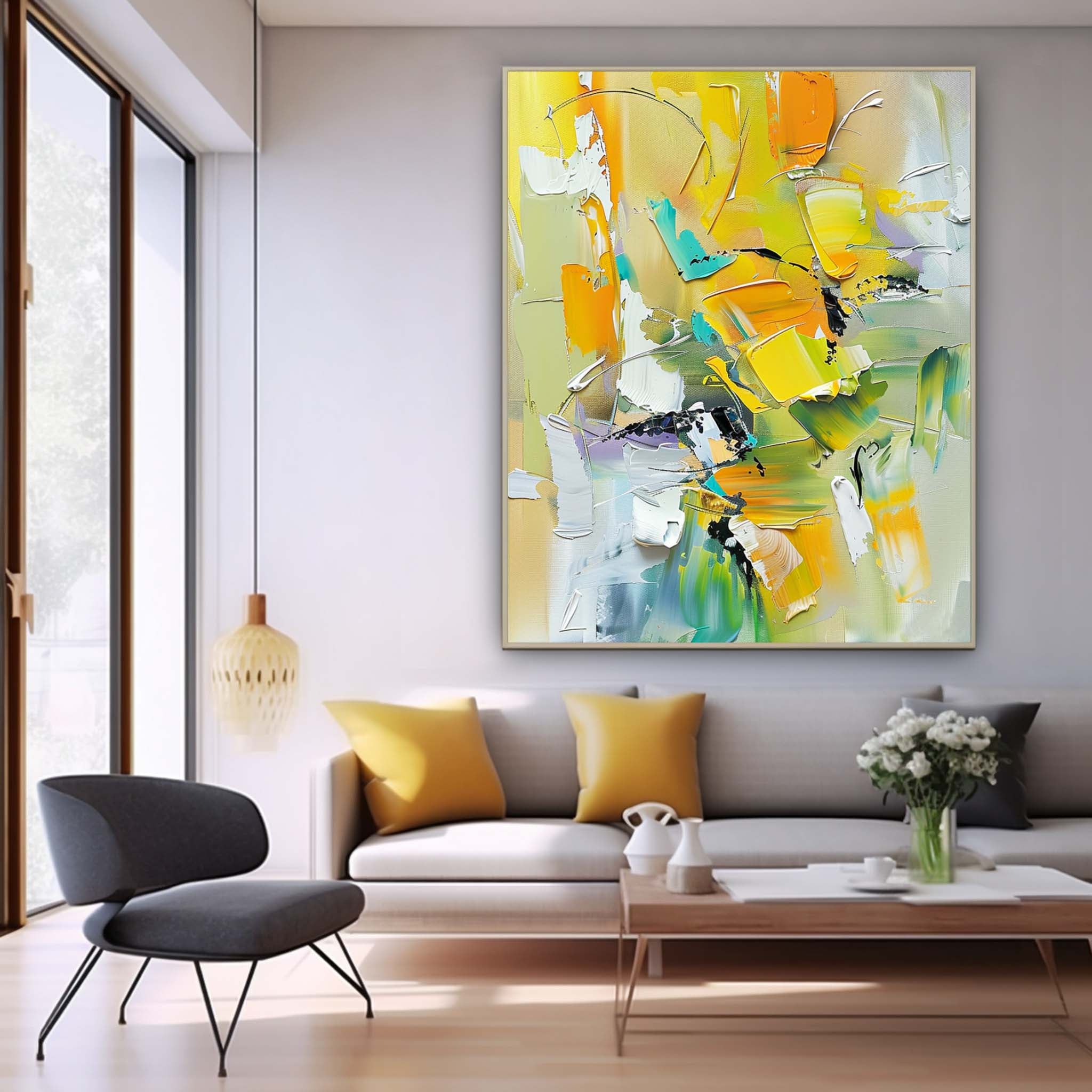 Wall Art Vibrant Impasto Abstract Expressionist