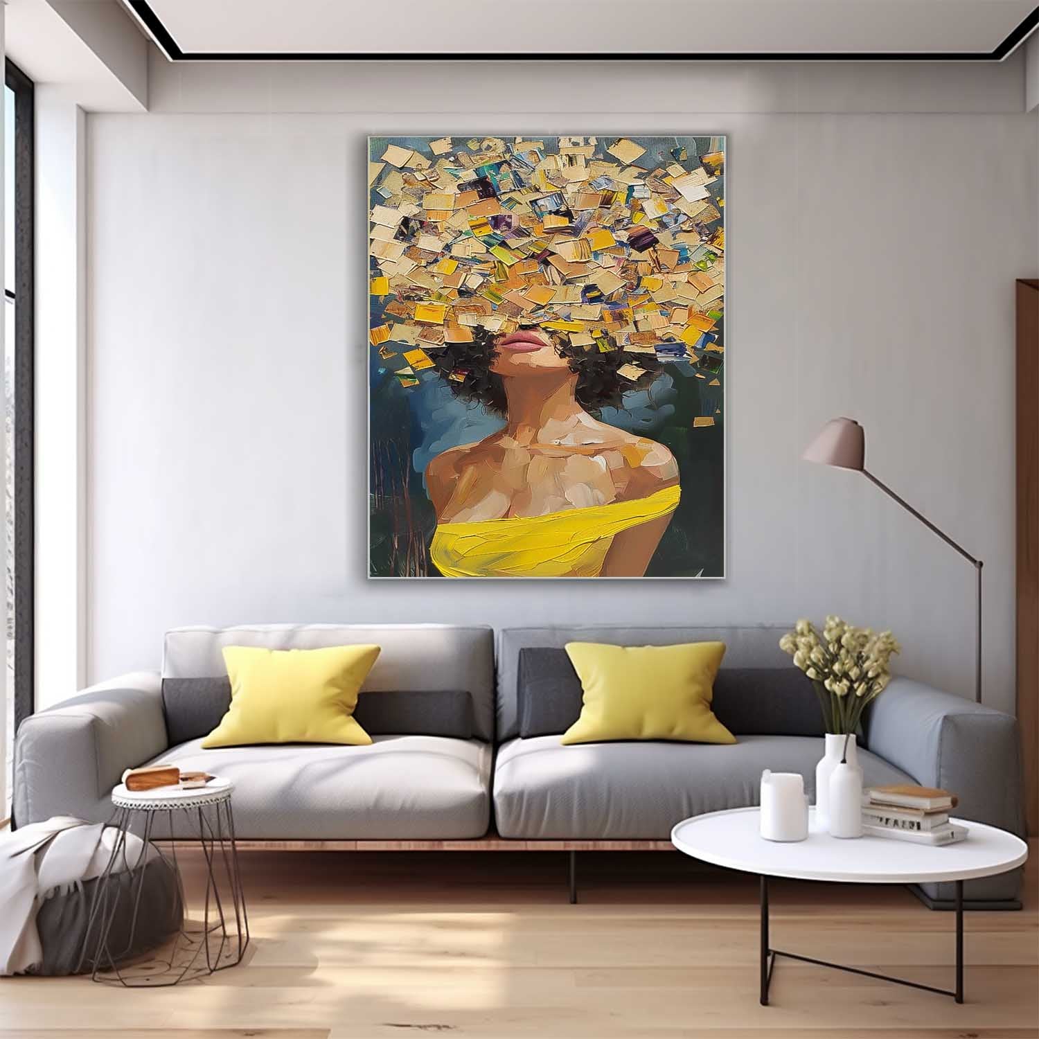 Abstract Woman Portrait Impasto Canvas Wall Art