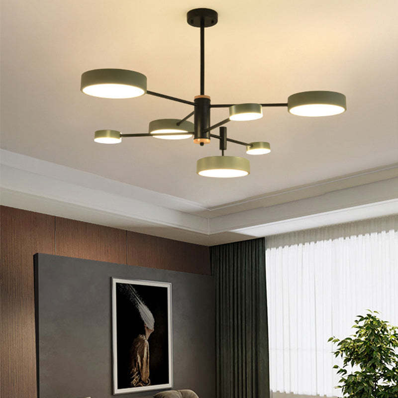 Arisha Pendant Light LED, Metal & Wood, Grey/White/Gold - Neutralighting