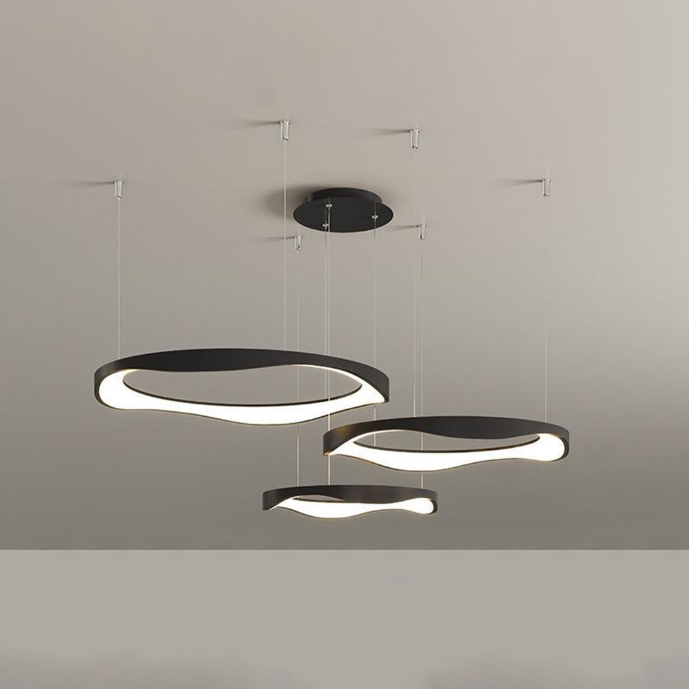 Arisha Pendant Light Rond Modern, Black/White, Dining Room - Neutralighting