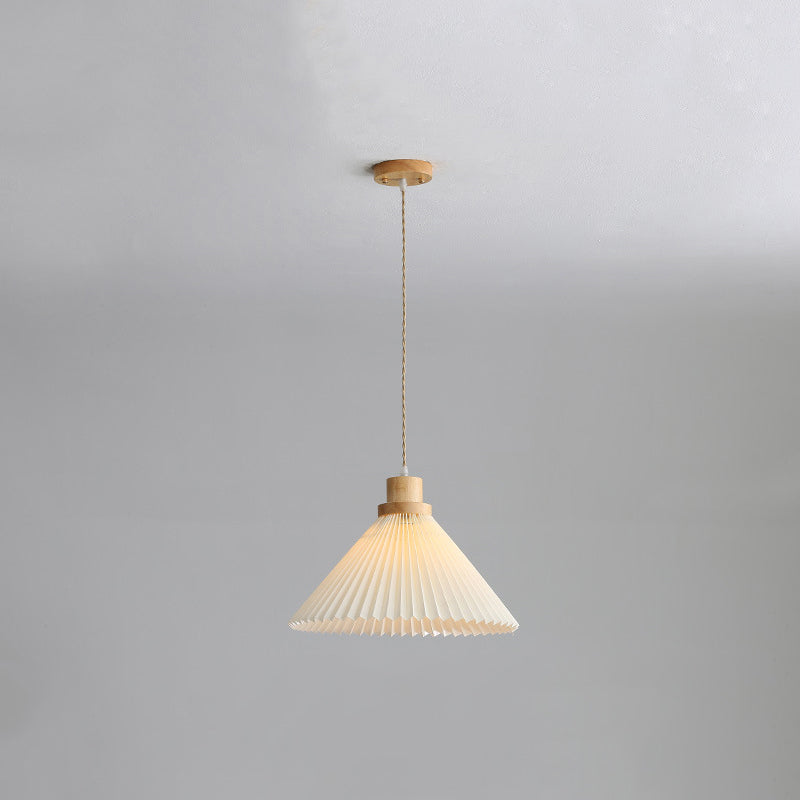 Muto Pendant Light Umbrella Shape Art, Wood, White, Bedroom - Neutralighting