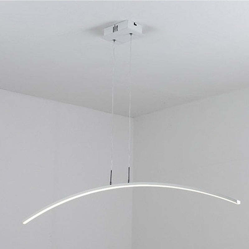 Arisha Curved Linear Pendant Light for Dining Room, Black/White - Neutralighting