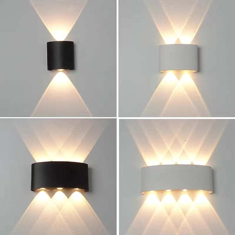 Tronix Modern Rectangular Metal Outdoor Wall Lamp, Black/White, Water-wave - Neutralighting