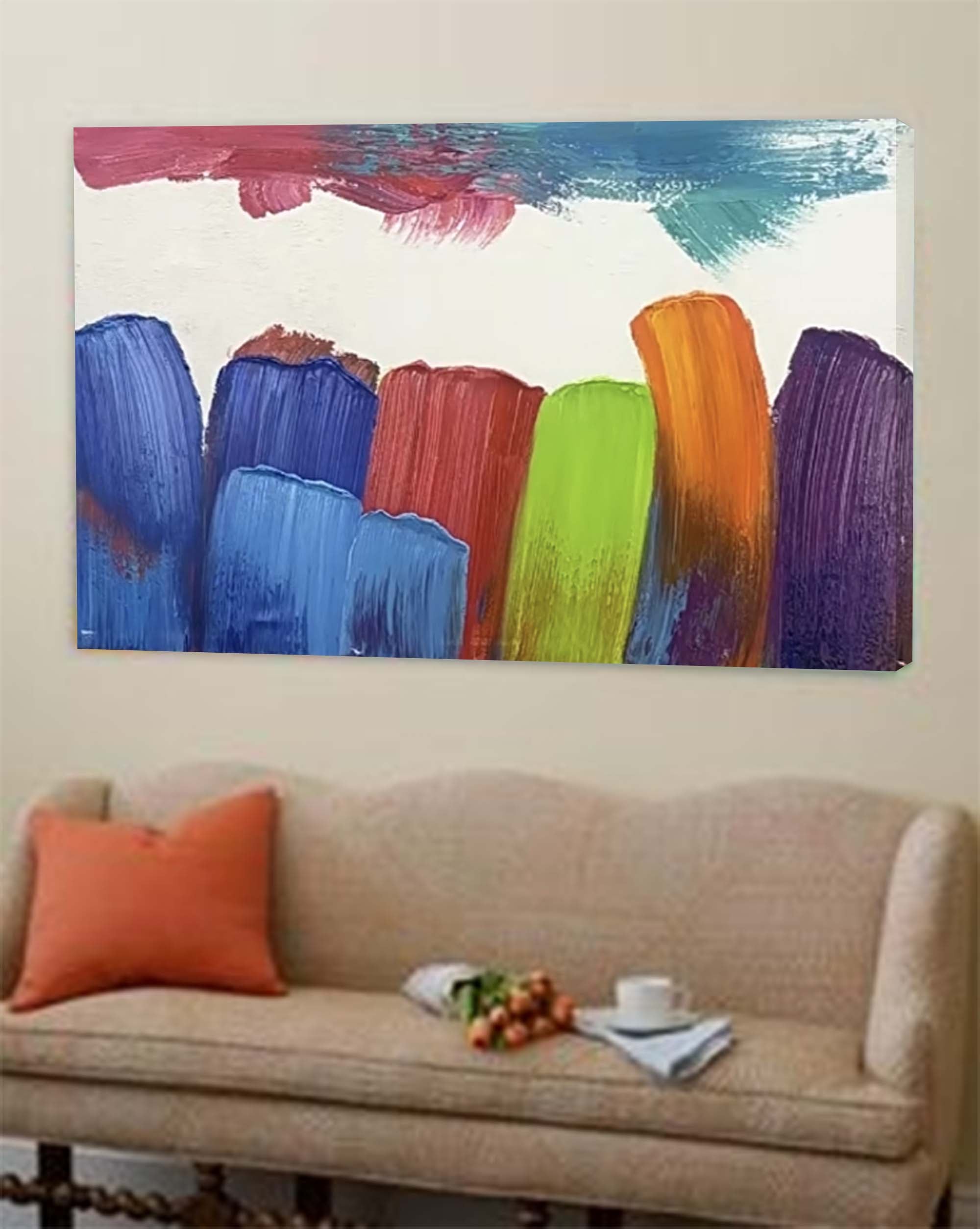 Wall Art Abstract Expressionist Impasto Blue