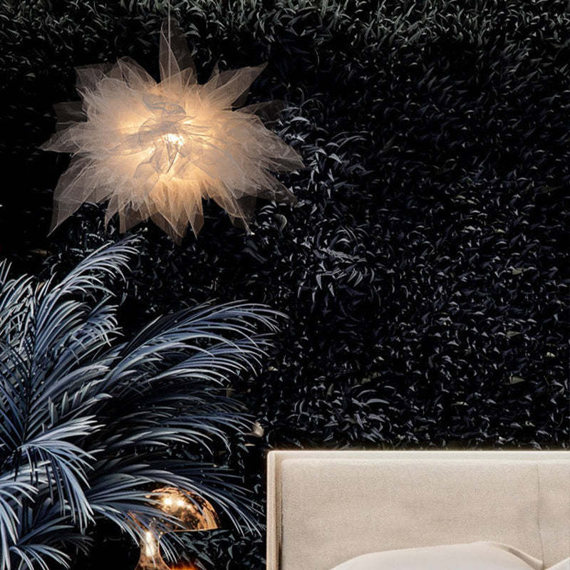 Arisha Modern Flower Fabric Pendant Light, Bedroom, White - Neutralighting