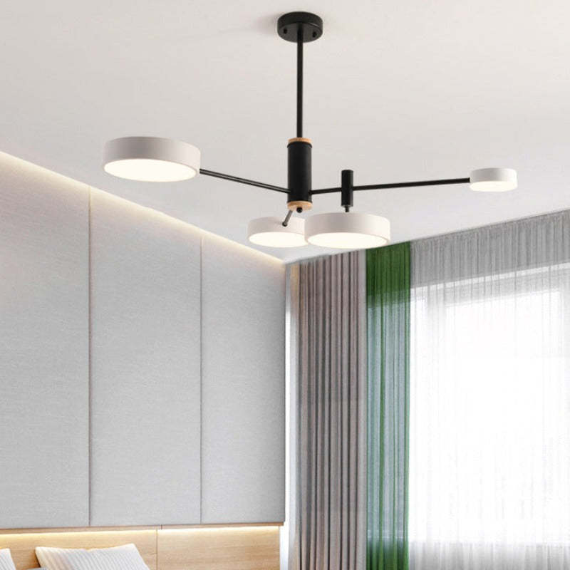 Arisha Pendant Light LED, Metal & Wood, Grey/White/Gold - Neutralighting