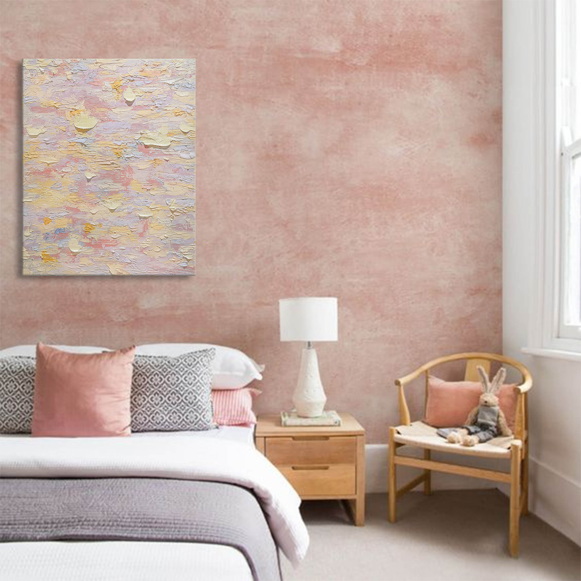 Wall Art Abstract Soft Pink Warm Gentle Calm