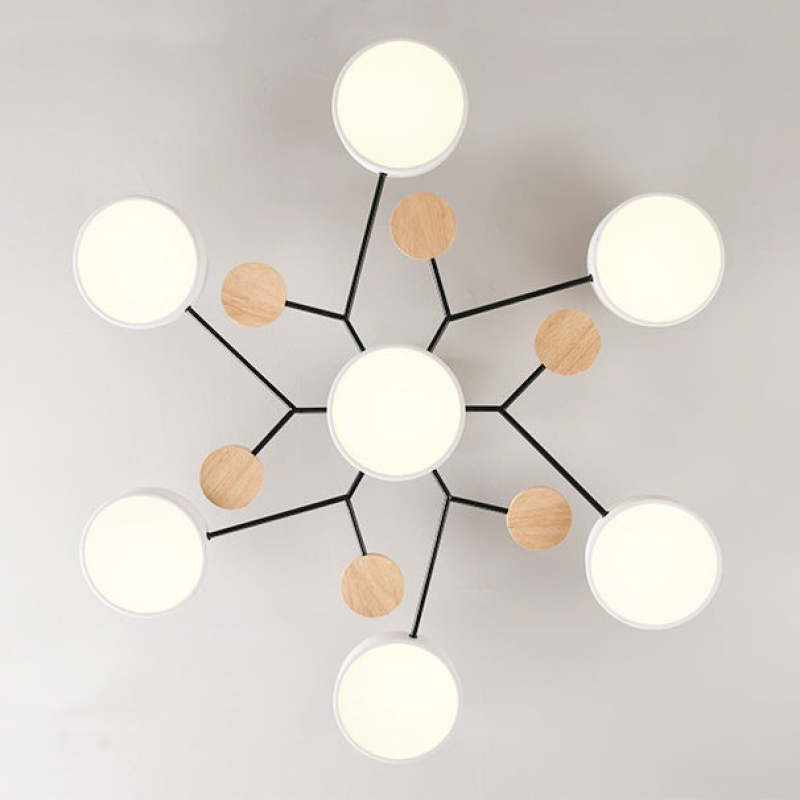 Arisha Ceiling Light, Wood Round for Living Room - Neutralighting