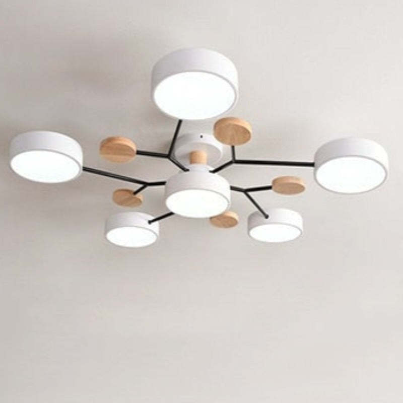 Arisha Ceiling Light, Wood Round for Living Room - Neutralighting