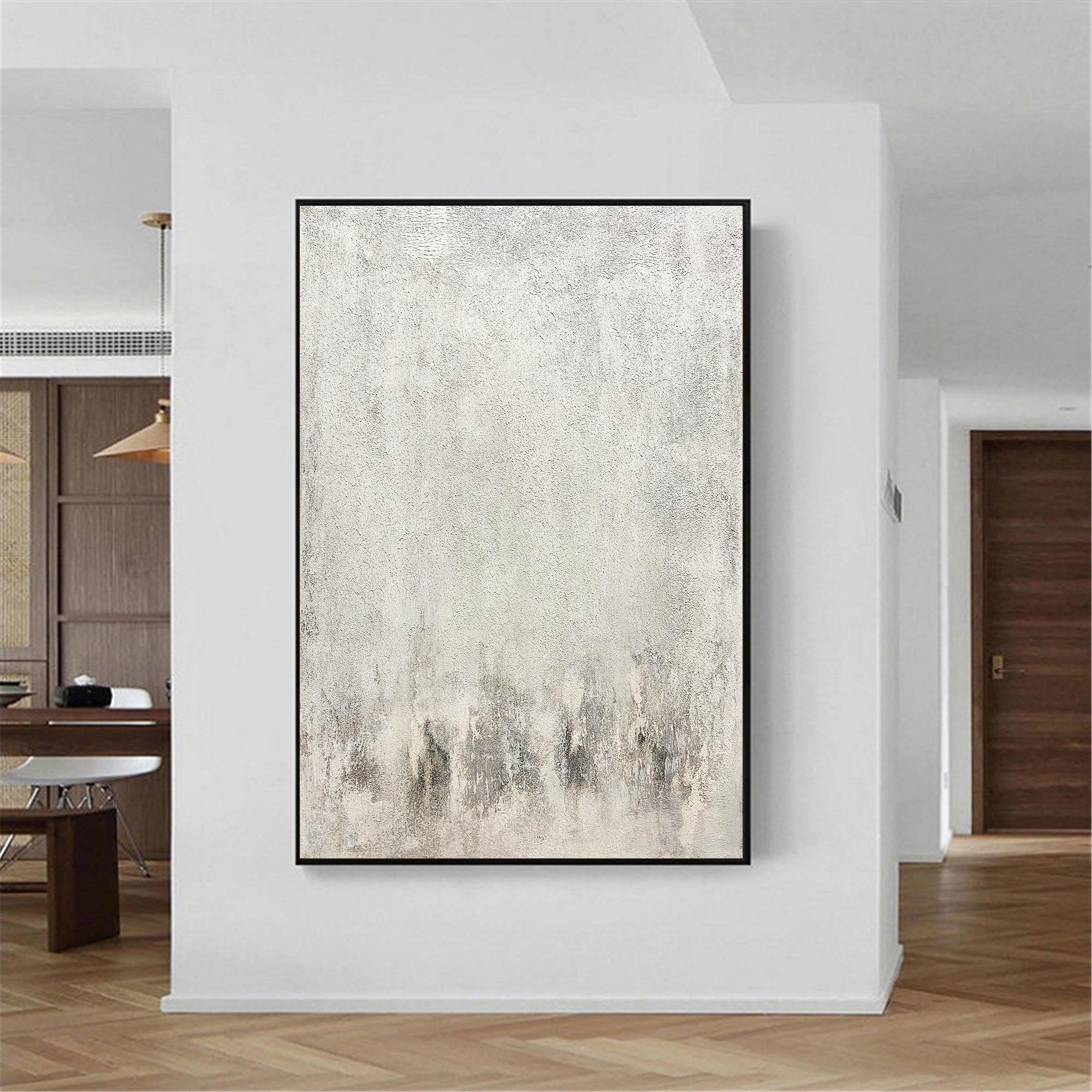 Gray And White Minimalist Painting
