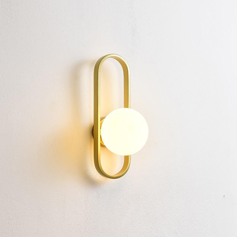 Valentina Modern Globe Bedside Wall Lamp Mount for Bedroom & Reading Room, Gold/Black - Neutralighting