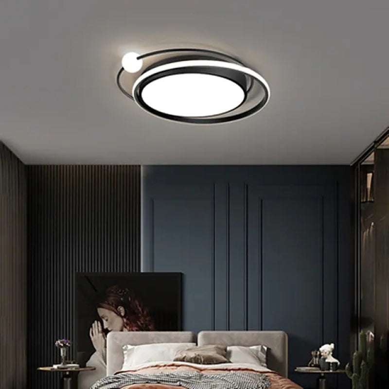 Arisha Modern Multi Orbit Flush Mount Ceiling Light, Black/Gold - Neutralighting