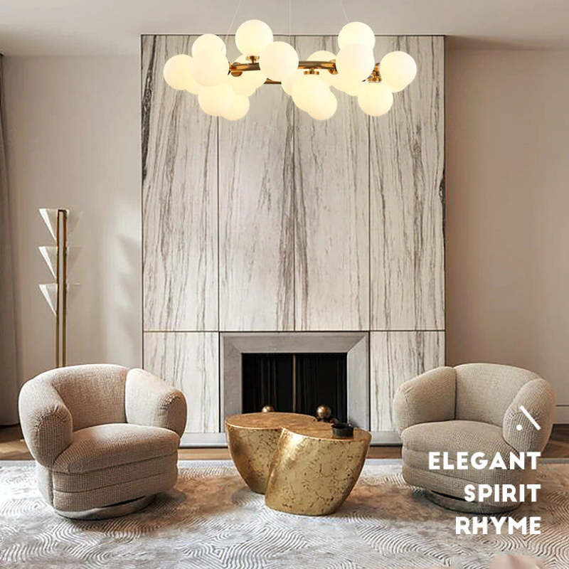 Valentina Bass Glass Bubble Golden Chandelier - Neutralighting