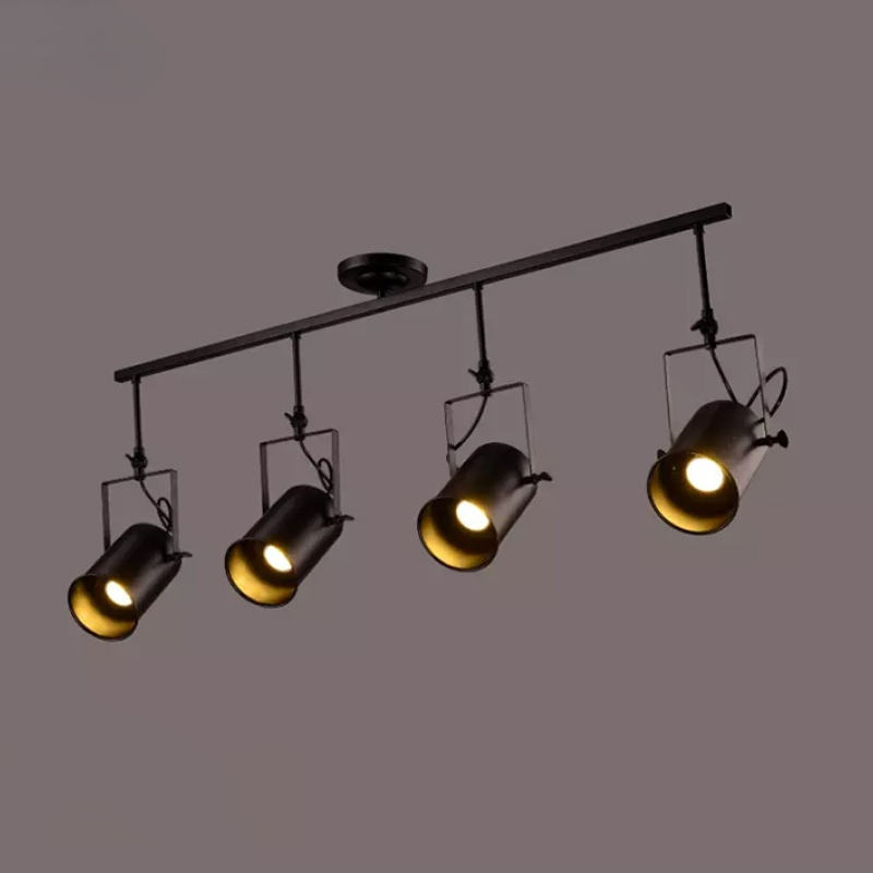 Silva Vintage Adjustable Semi-Flush Mount Ceiling Light, Black - Neutralighting