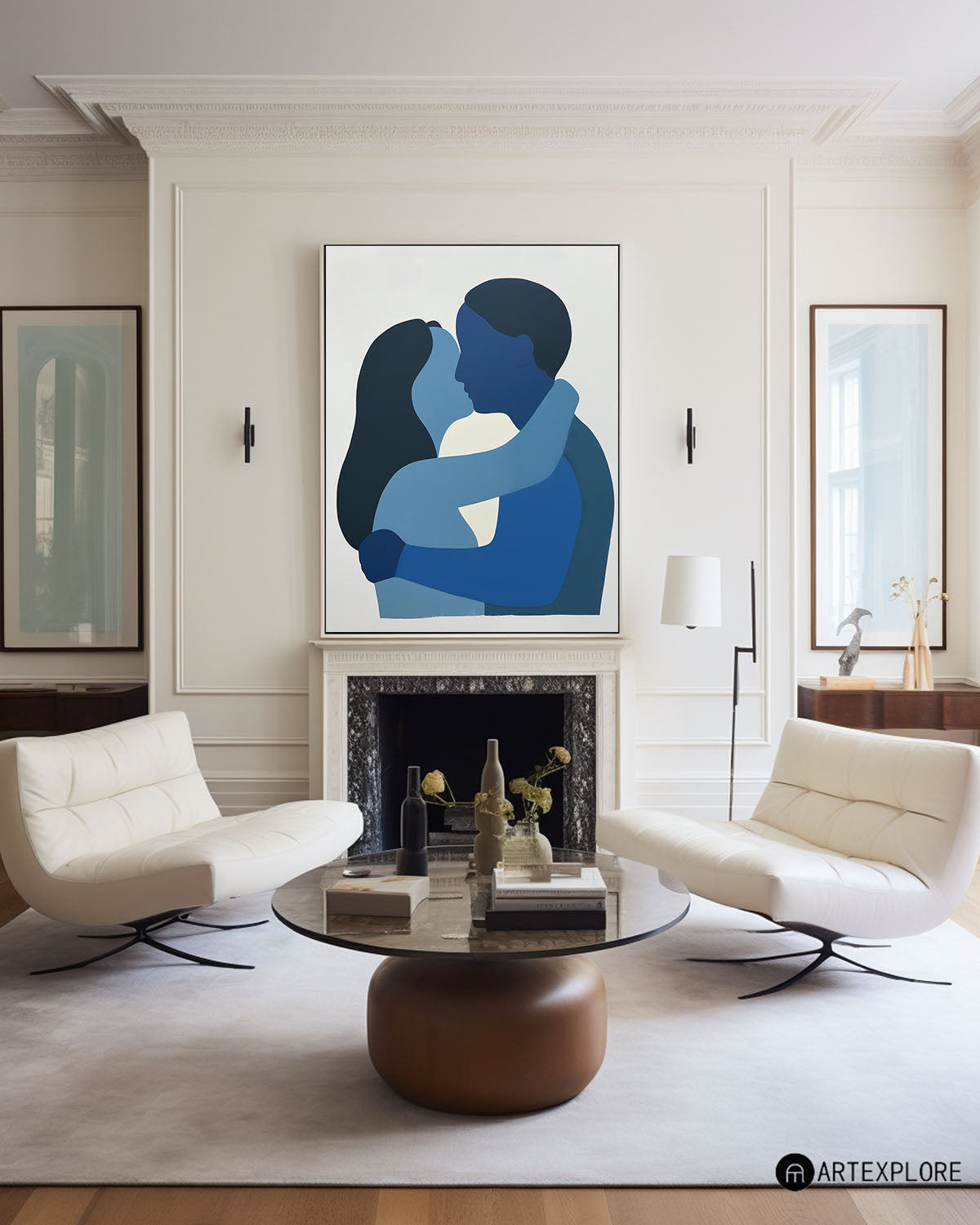 Almost a Kiss Couple Painting