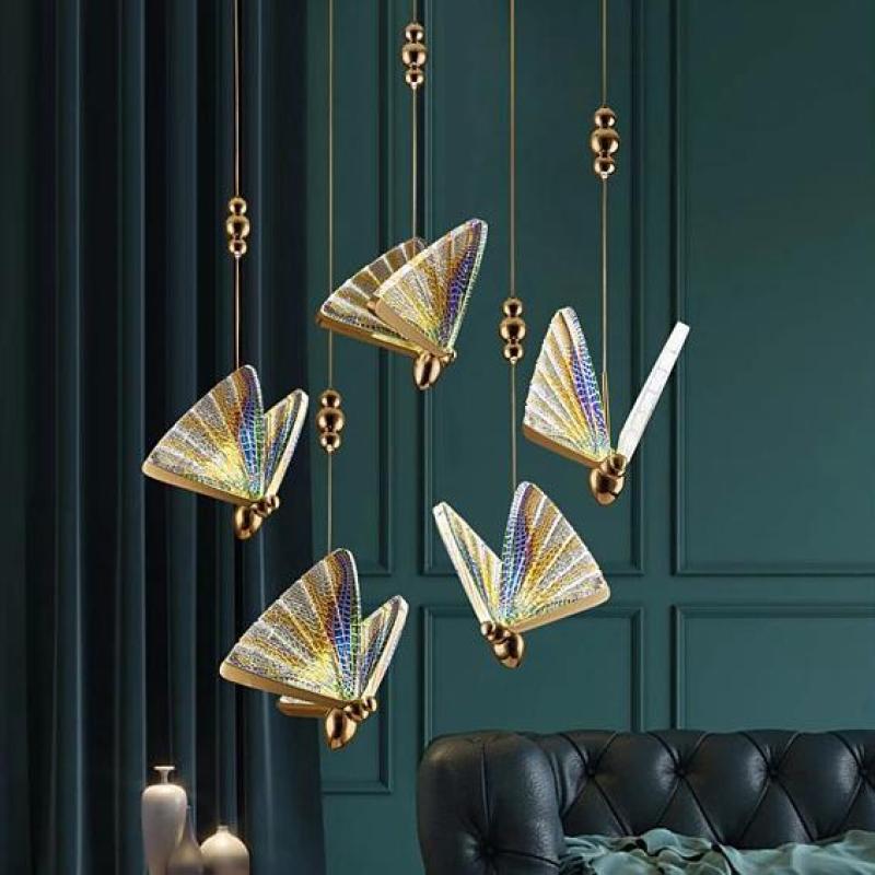 Arisha Art Deco Butterfly Pendant Light, 2 Color - Neutralighting