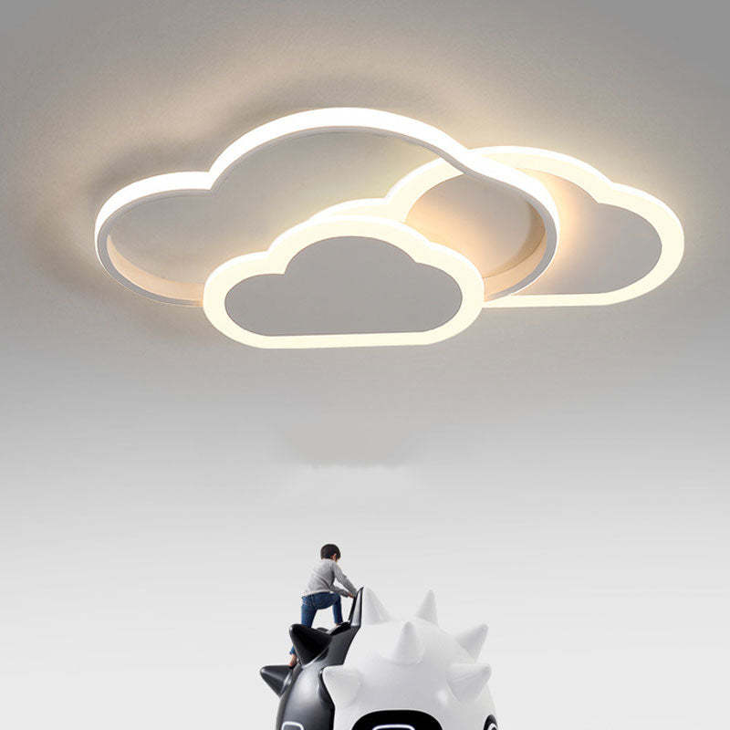 Arisha Modern Ceiling Light Hollow, Cloud Shape, White/Pink - Neutralighting