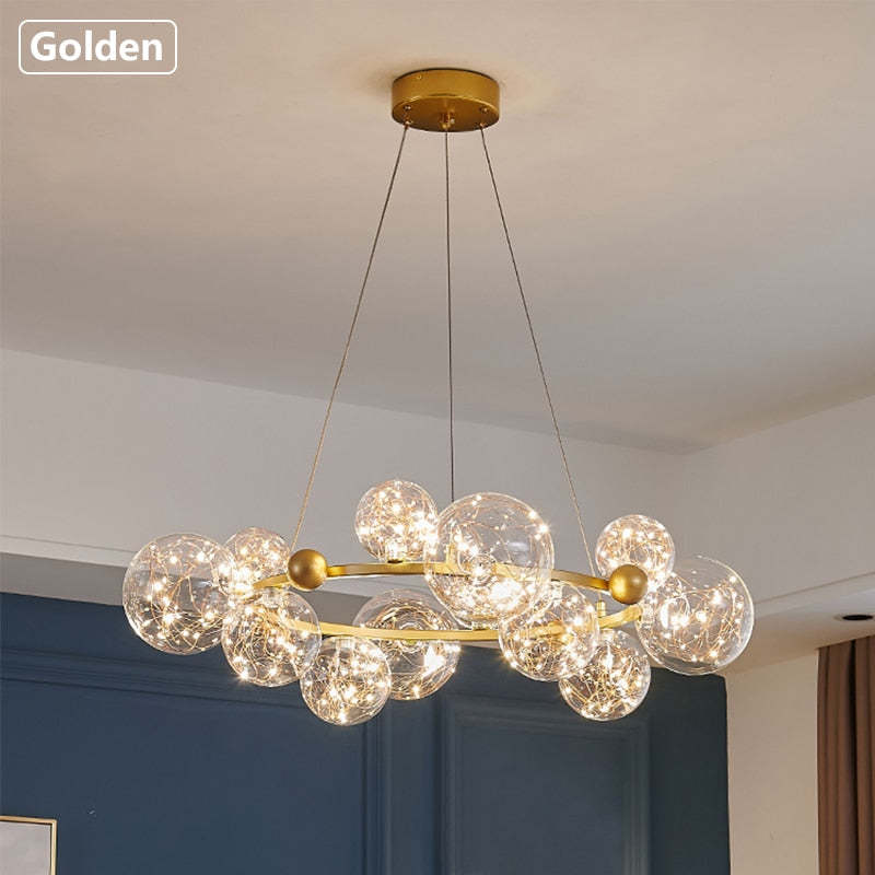 Valentina Art Deco Luminous Sphere Cluster Glass Pendant Light - Neutralighting